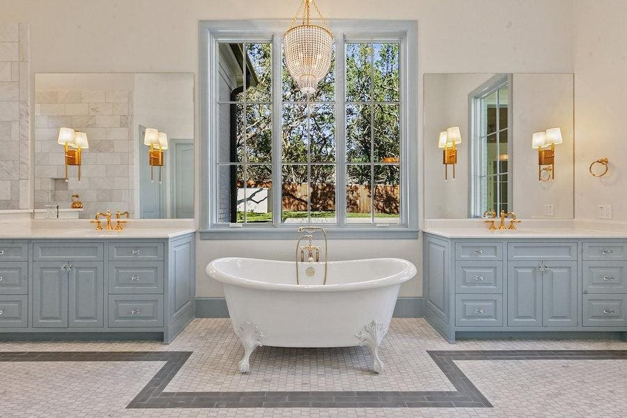 A luxurious, spa-like bathroom